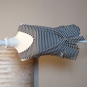 Como Black striped faux tie front shirt